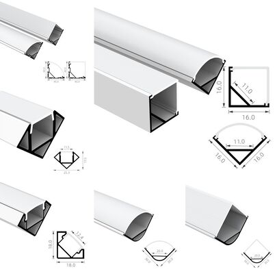 Un buen precio. Aleación de Aluminio T5 6063 IP65 Impermeable Montado en Esquina Perfil de Aluminio LED para Carcasa de Tira LED en línea