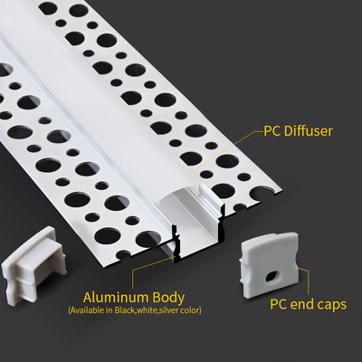 LED Plasterboard Profile Aluminum Alloy 6063 T5 Extrusion Housing For Ceiling Lighting
