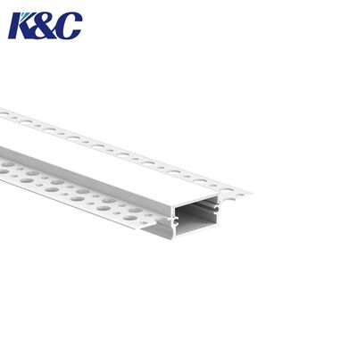 Perfil LED empotrado de aluminio con dimensiones W64.0 × H14.0mm y ancho de PCB de hasta 11.0mm para fuente de alimentación LED integrada