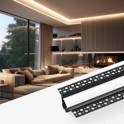 Un buen precio. Zócalo LED de aleación de aluminio 6063 de longitud personalizada, perfil de extrusión de aluminio con iluminación integrada en línea