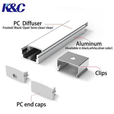 Un buen precio. Perfil de aluminio LED T5 de aleación de aluminio 6063 W17.0*H9.0mm con garantía de 5 años para canal de tira LED en línea