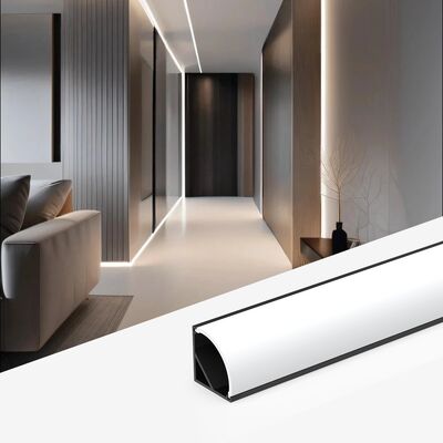 Un buen precio. Perfil LED de 90 grados con aleación de aluminio 6063 T5 y oxidación por chorro de arena en tamaño W16 * H16mm en línea