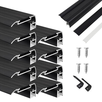 Un buen precio. Perfil de nariz de LED anodizado negro 6063-T5 Aleación de aluminio W65mm*H27.5mm para iluminación de escaleras en línea