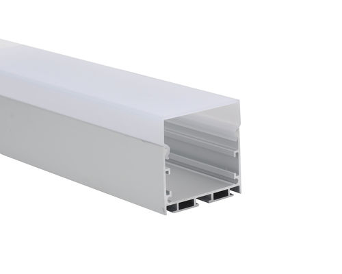 Perfil de aluminio de la tira de W50*H50mm LED que pule con chorro de arena la cubierta del difusor de la PC 6063 T5