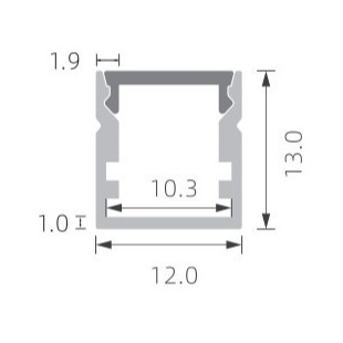 Un buen precio. PMMA heló el perfil llevado de la luz de tira que pulía con chorro de arena 12×13m m con la cubierta de la PC en línea