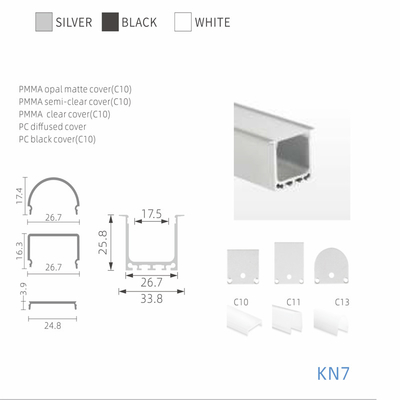Cuatom el 1m los 2m 3M ahuecó el disipador de calor impermeable del perfil de aluminio del LED