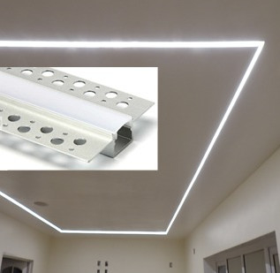 Vivienda de la protuberancia T5 de la aleación de aluminio del perfil del cartón yeso del LED 6063 para la iluminación del techo
