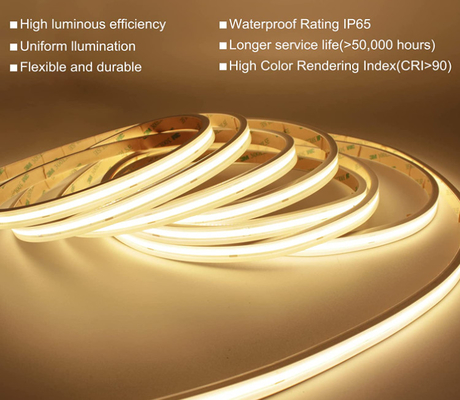 Un buen precio. Gel de silicona flexible impermeable RA80 de voltio 320 LED 8m m de la MAZORCA IP68 24 de las luces de tira del LED en línea